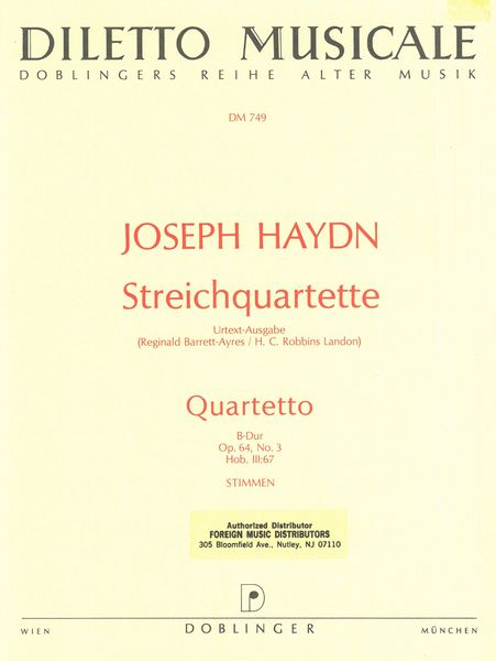 Streichquartett In B-Dur Hob. III:67 Op. 64/3.