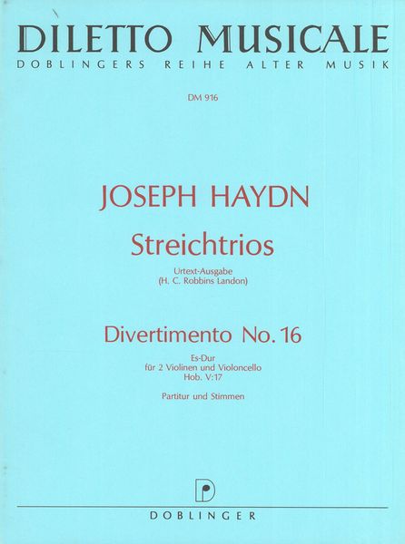 Divertimento Nr. 16 In Es-Dur Hob. V:17 : Für Two Violinen und Violoncello.