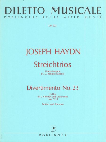 Divertimento Nr. 23 In Es-Dur Hob. V:11 : Für Two Violinen und Violoncello.