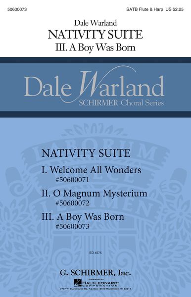 Boy Was Born, Nativity Suite No. 3 : For SATB With Flute and Harp.