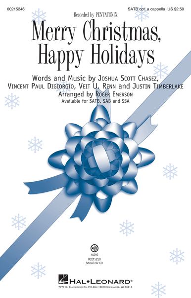 Merry Christmas, Happy Holidays : For SATB A Cappella With Vocal Percussion / arr. Roger Emerson.