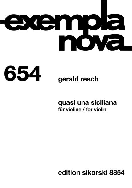 Quasi Una Sicililana : For Violin (2016).