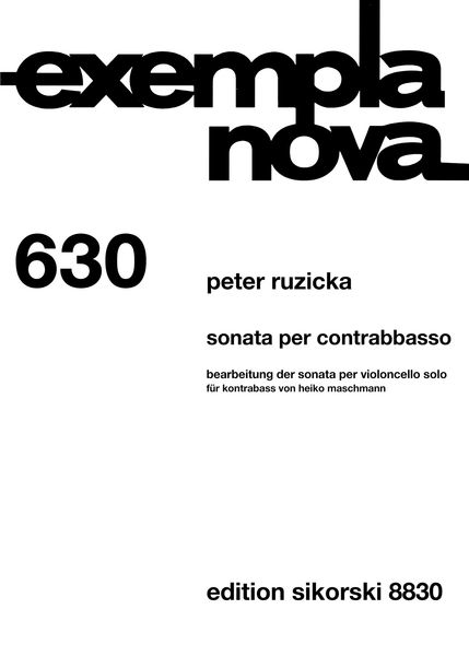 Sonata : Per Contrabbasso / arranged by Heiko Maschmann.