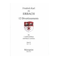 12 Divertissements : Für 2 Altblockflöten und Basso Continuo - Band II / Ed. Winfried Michel.