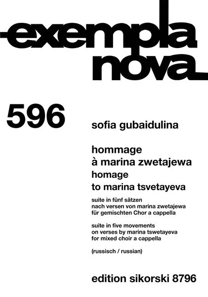Hommage A Marina Zwetajewa : For Mixed Choir A Cappella (1984).