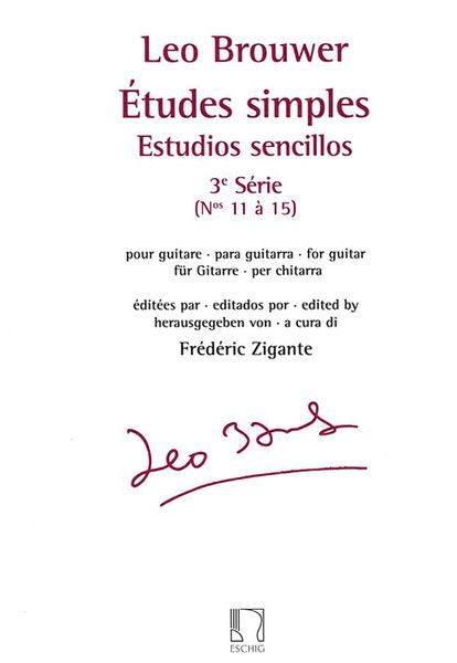 Etudes Simples (Estudios Sencillos) Serie 3 : For Guitar / Ed. Frederic Zigante.