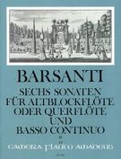 Sechs Sonaten : Für Altblockflöte Oder Querflöte und Basso Continuo, Op. 1, No. 4-6.
