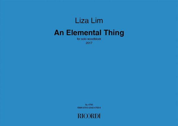 Elemental Thing : For Solo Woodblock (2017).