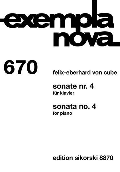 Sonate Nr. 4 : Für Klavier, Op. 20 (1952) / edited by Vladimir Grachev.