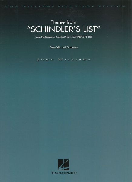 Theme From Schindler's List : For Solo Cello and Orchestra.