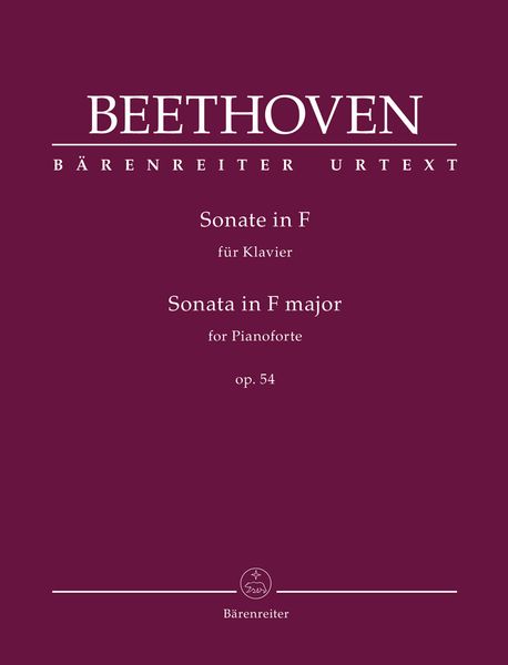Sonate In F, Op. 54 : Für Klavier / edited by Jonathan Del Mar.