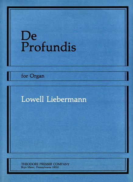 De Profundis : For Organ.