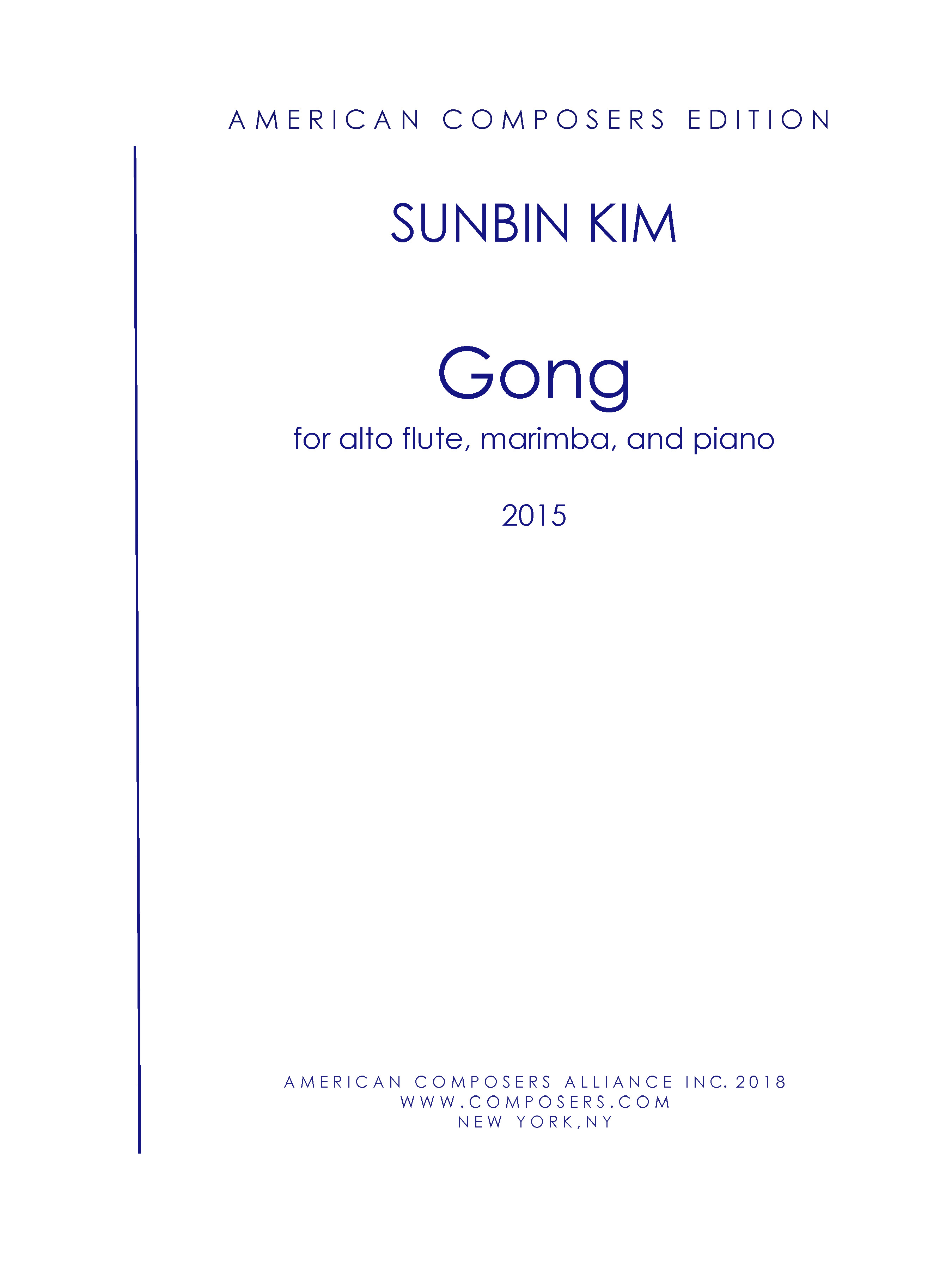 Gong : For Alto Flute, Marimba and Piano (2015).