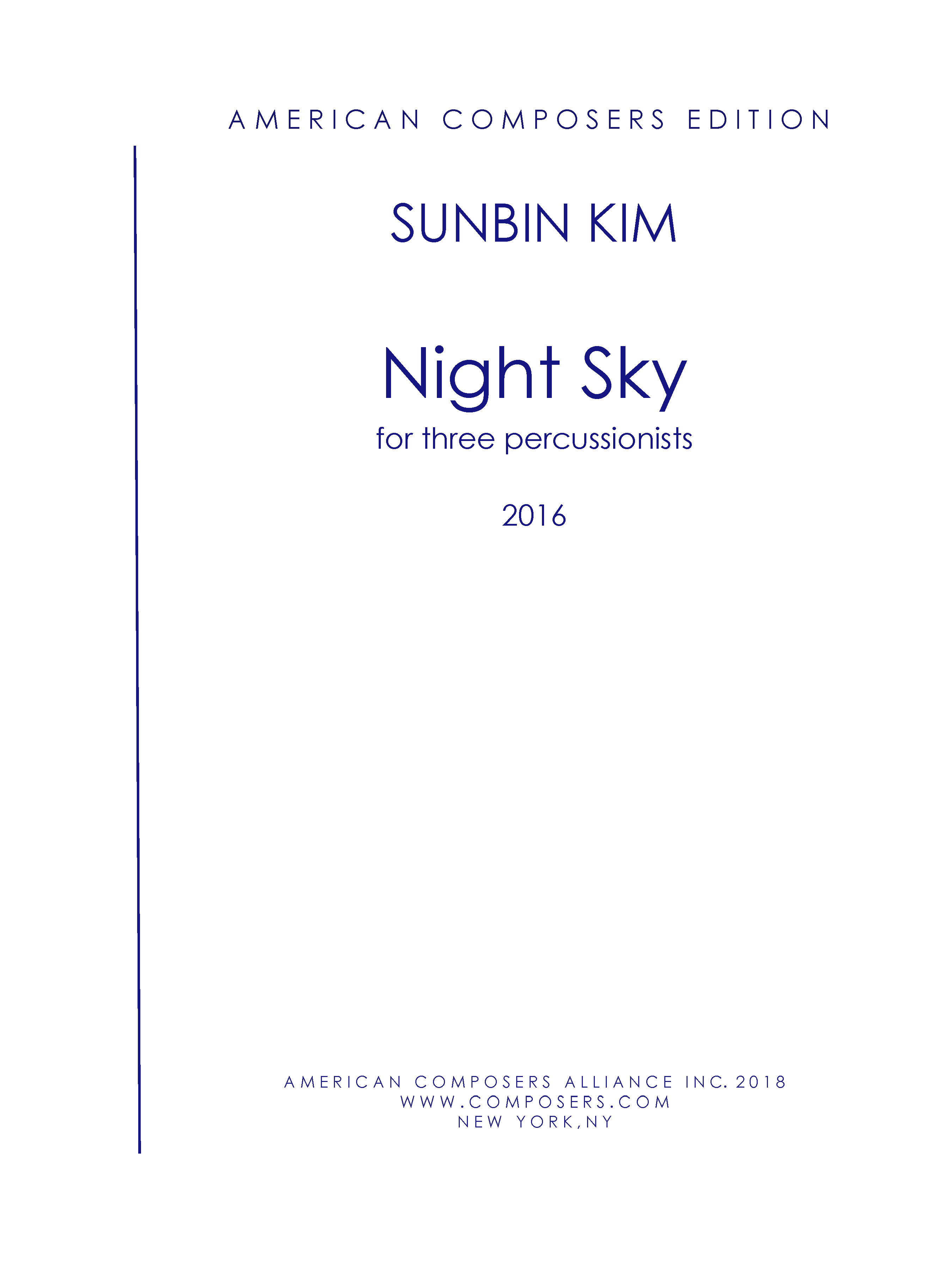 Night Sky : For Three Percussionists (2016).