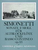 Sonata F-Moll A Flauto E Basso, Op. 3/1.