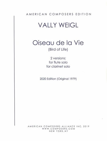 Oiseau De La Vie (Bird of Life) : For Flute Solo Or Clarinet Solo (1979).