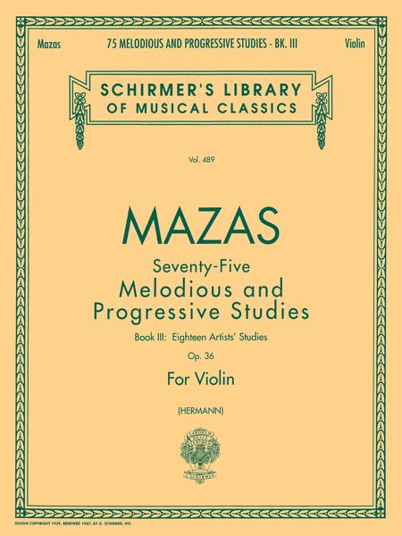 75 Melodious & Progressive Studies, Op. 36/3 : For Violin.