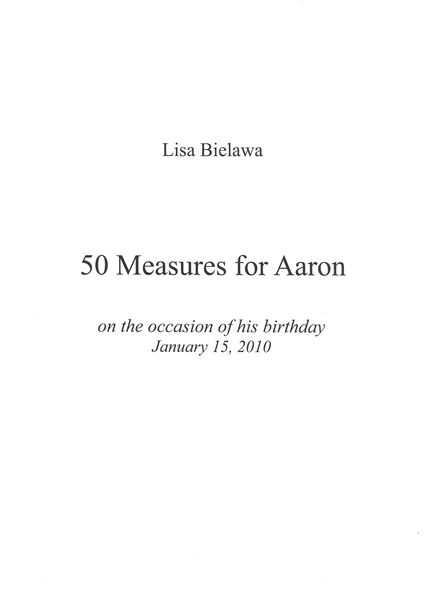 50 Measures For Aaron : For Cello and Piano.