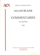 Commentaries : For Solo Flute (2012) [Download].