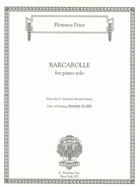 Barcarolle : For Piano Solo / edited by John Michael Cooper.