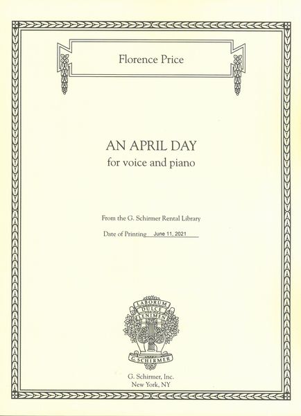 An April Day : For Voice and Piano.