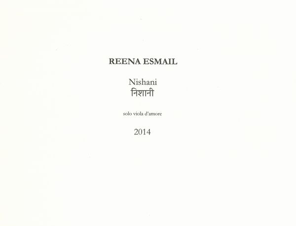 Nishani : For Viola d'Amore (2014).