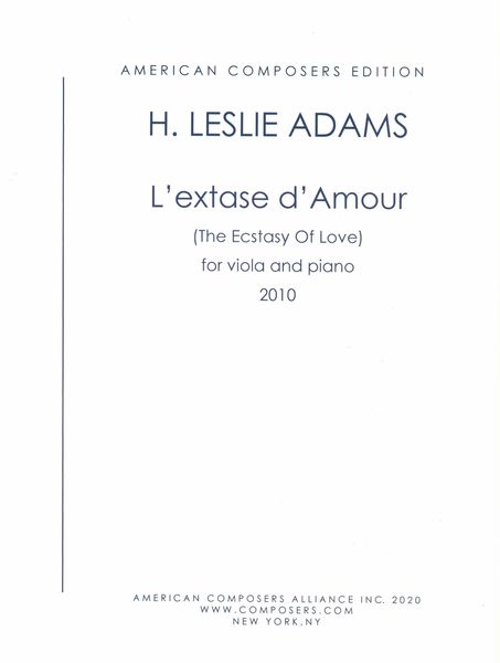 L' Extase d'Amour : For Viola and Piano.