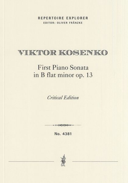 First Piano Sonata In B Flat Minor, Op. 13 / edited by Oliver Fraenzke.