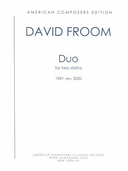 Duo : For Two Violins (1987, Rev. 2020).