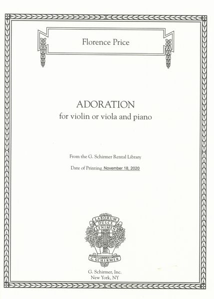 Adoration : For Violin Or Viola and Piano.