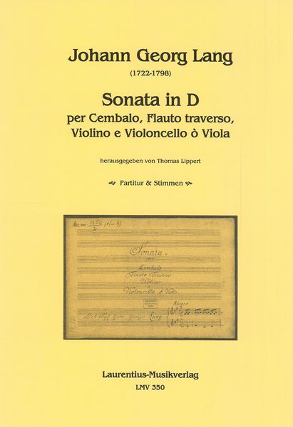 Sonata In D : Per Cembalo, Flauto Traverso, Violino E Violoncello Ò Viola / Ed. Thomas Lippert.