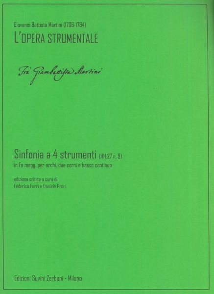 Sinfonia A 4 Strumenti In Fa Magg., HH.27 No. 9 / Ed. Federico Ferri and Daneiel Proni.
