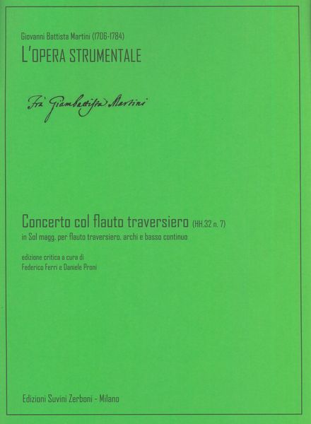 Concerto Con Flauto Traversiero In Sol Magg., HH.32 N. 7 : Per Flauto Traversiero, Archi E Basso.