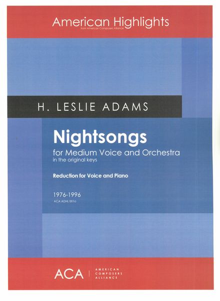 Nightsongs : For Medium Voice and Piano (1976-1996).