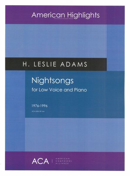 Nightsongs : For Low Voice and Piano.