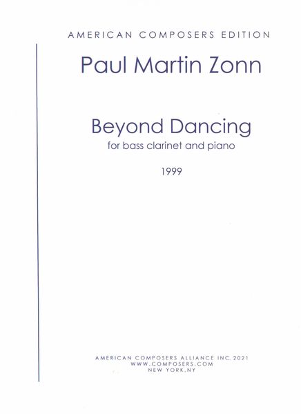 Beyond Dancing : For Bass Clarinet and Piano (1999).