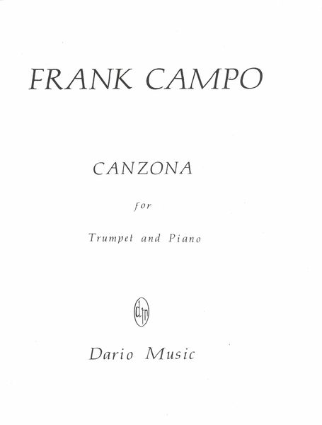 Canzona : For Trumpet and Piano.