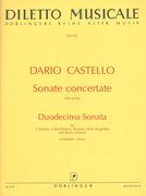 Sonate Concertate, Libro Primo : Duodecima Sonata In A / For 2 Vlns, Trombone and Basso Continuo.