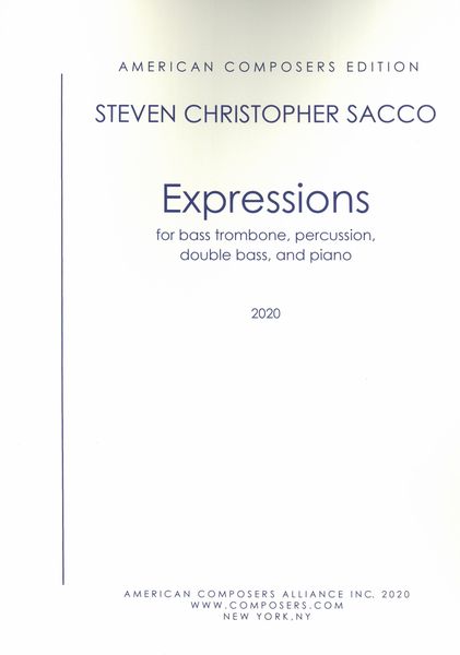 Expressions : For Bass Trombone, Percussion, Double Bass, Piano (2020).