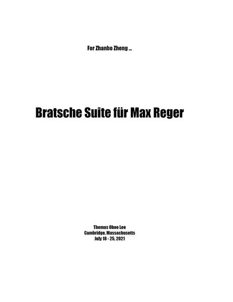 Bratsche Suite Für Max Reger : For Solo Viola (2021) [Download].