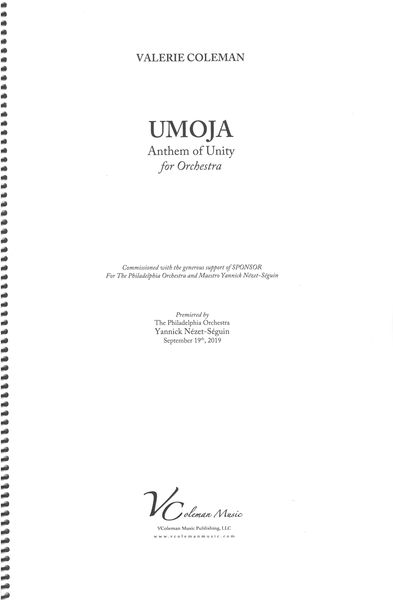 Umoja - Anthem of Unity : For Orchestra.