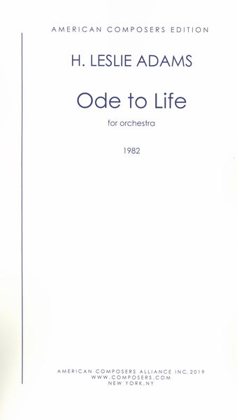 Ode To Life : For Orchestra (1982).
