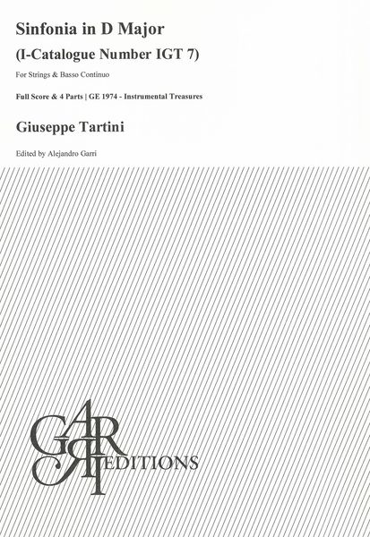 Sinfonia In D Major, Igt 7 : For Strings and Basso Continuo / edited by Alejandro Garri.