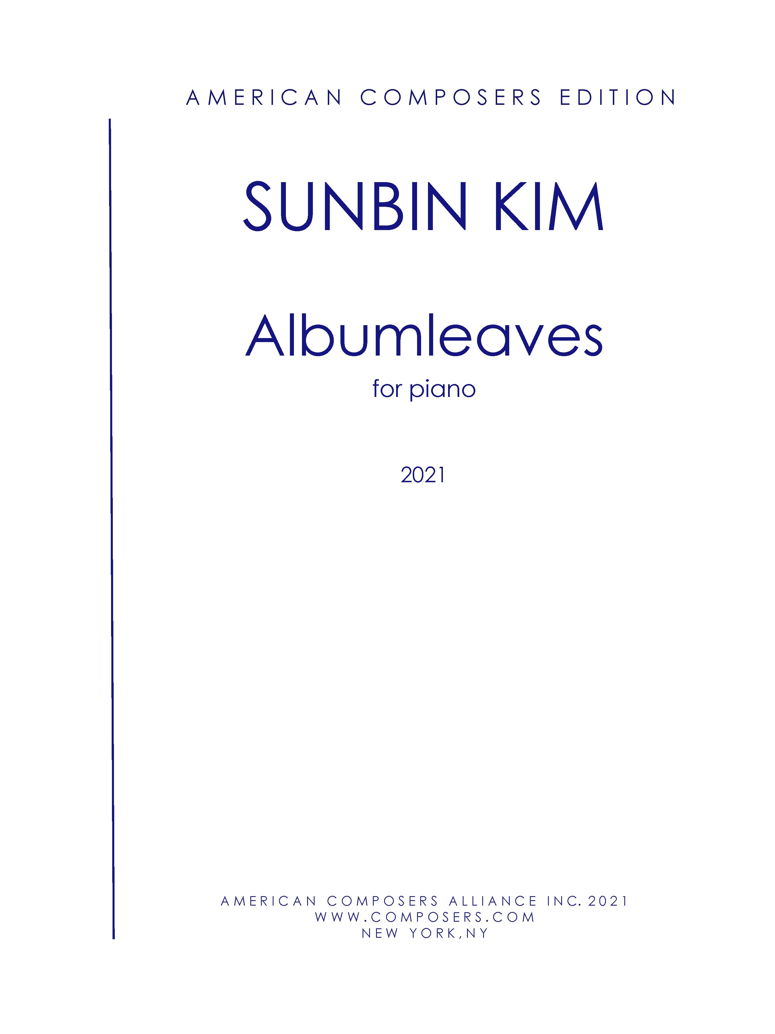 Albumleaves : For Piano (2021).