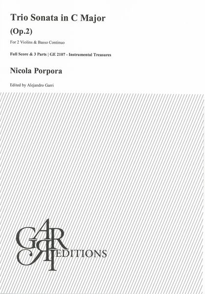 Trio Sonata In C Major, Op. 2 : For 2 Violins and Basso Continuo / edited by Alejandro Garri.