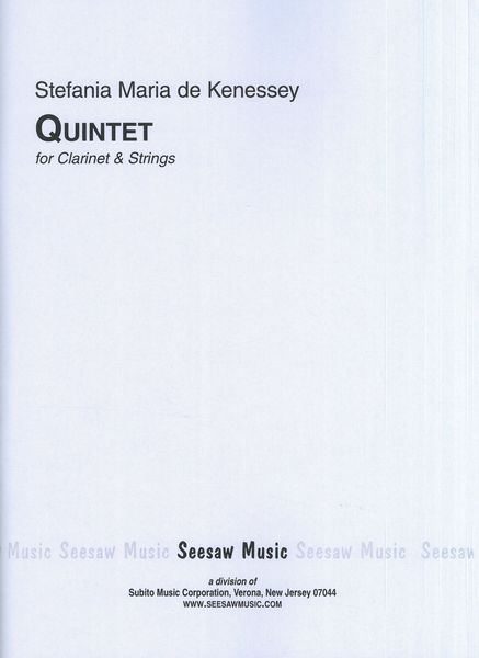 Quintet : For Clarinet and Strings In G Minor, Op. 13.