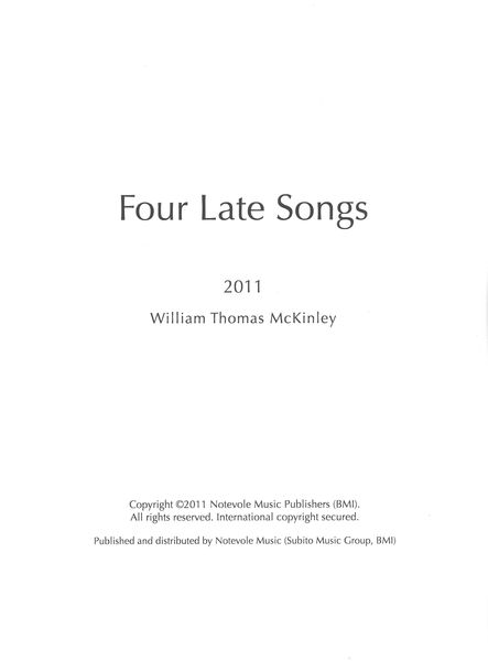 Four Late Songs : For Soprano and Piano (2011).