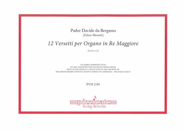 12 Versetti Per Organo In Re Maggiore, Cfmp.R 1377.