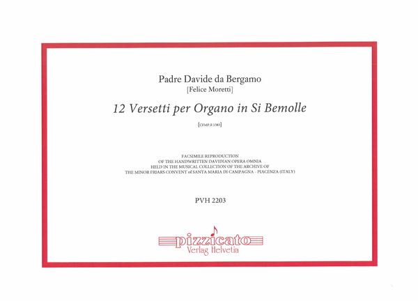 12 Versetti Per Organo In Si Bemolle, Cfmp.R 1383.