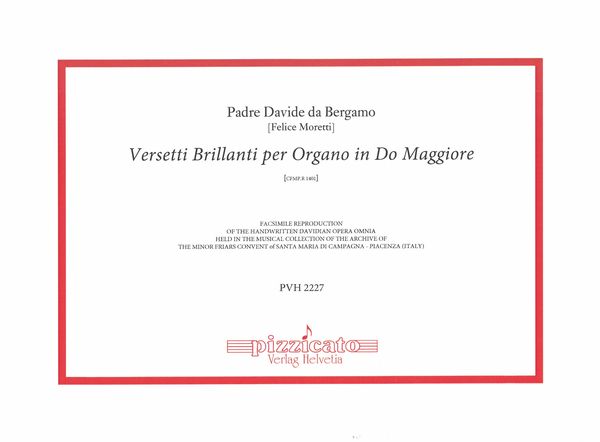 Versetti Brillanti Per Organo In Do Maggiore, Cfmp.R 1401.